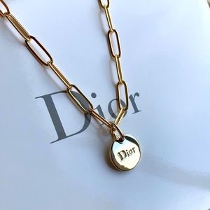 Dior charm paperclip necklace NEW
